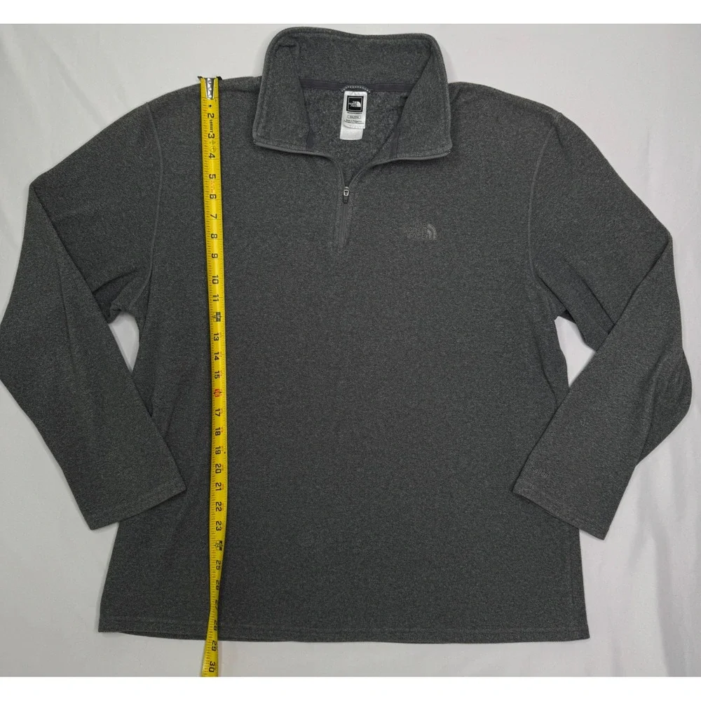 The North Face TKA 100 Glacier 1/4 Zip Fleece Gray Pullover Mens Size XXL